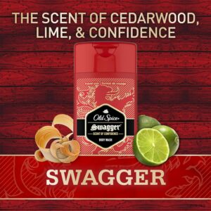 Old Spice Body Wash for Men, 24/7 Shower Fresh with Lasting Scent, Red Collection, Swagger with Cedarwood Scent, 24 fl oz Pack of 2