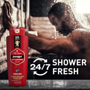 Old Spice Body Wash for Men, 24/7 Shower Fresh with Lasting Scent, Red Collection, Swagger with Cedarwood Scent, 24 fl oz Pack of 2