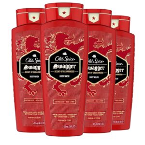 Old Spice Body Wash for Men, 24/7 Shower Fresh with Lasting Scent, Red Collection, Swagger with Cedarwood Scent, 24 fl oz Pack of 2