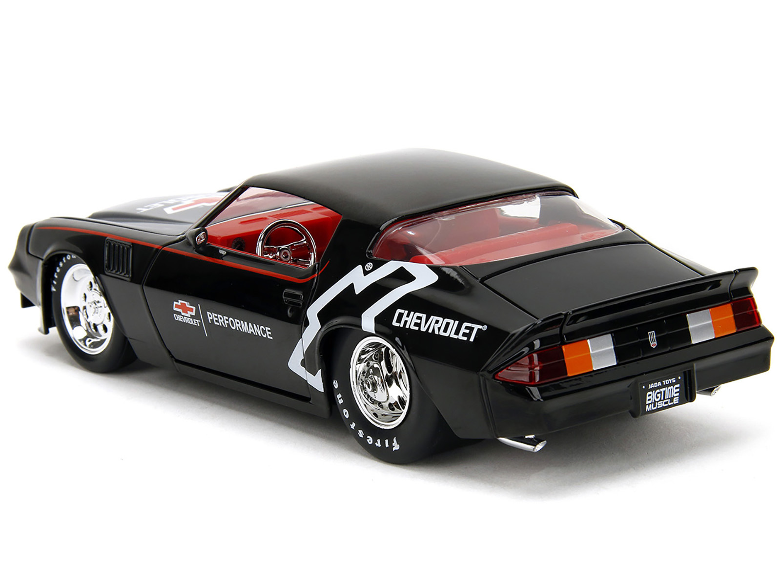 1979 Chevrolet Camaro Z28 "Chevrolet Performance" Black with Carbon Hood and Red Interior "Bigtime Muscle" Series 1/24 Diecast Model Car by Jada