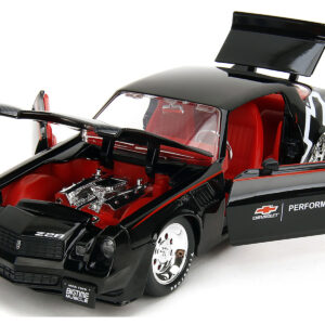 1979 Chevrolet Camaro Z28 "Chevrolet Performance" Black with Carbon Hood and Red Interior "Bigtime Muscle" Series 1/24 Diecast Model Car by Jada