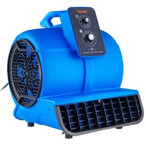 Floor Blower, 1/2 HP, 2600 CFM Air Mover for Drying and Cooling, Portable Carpet Dryer Fan with 4 Blowing Angles and Time Function, for Janitorial, Home, Commercial, Industrail Use, ETL Listed