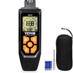 CO Gas Monitor, 0-1000PPM Range, Features Sound & Light Warning, Handheld Carbon Monoxide Meter with Temp Sensing, Digital Display with Backlight, Suitable for Household/Industrial Use, Inclu