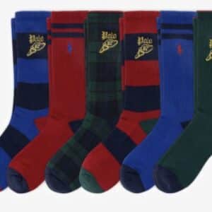Polo Ralph Lauren Striped & Plaid Long Socks Men's Size 10-13 (6-Pack)