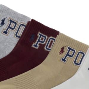 Polo Ralph Lauren Varsity Logo Performance Quarter Socks 6-Pack